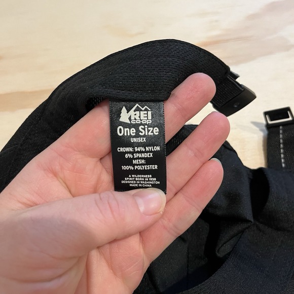 REI Co-op 5 Panel Hat Cap Black Snap Hook Toggle Hiking Running Trail Unisex - Picture 6 of 10